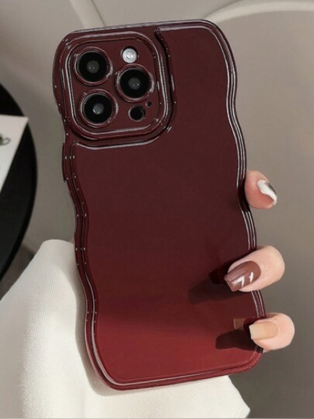 Burgundy Red Wavy phone case